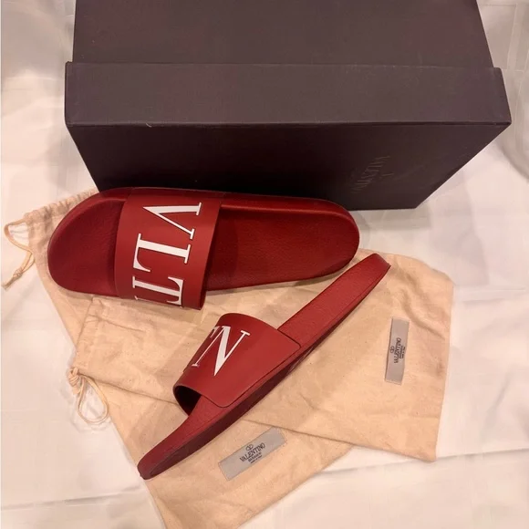 Valentino Red Slide Sandals - Picture 5 of 5